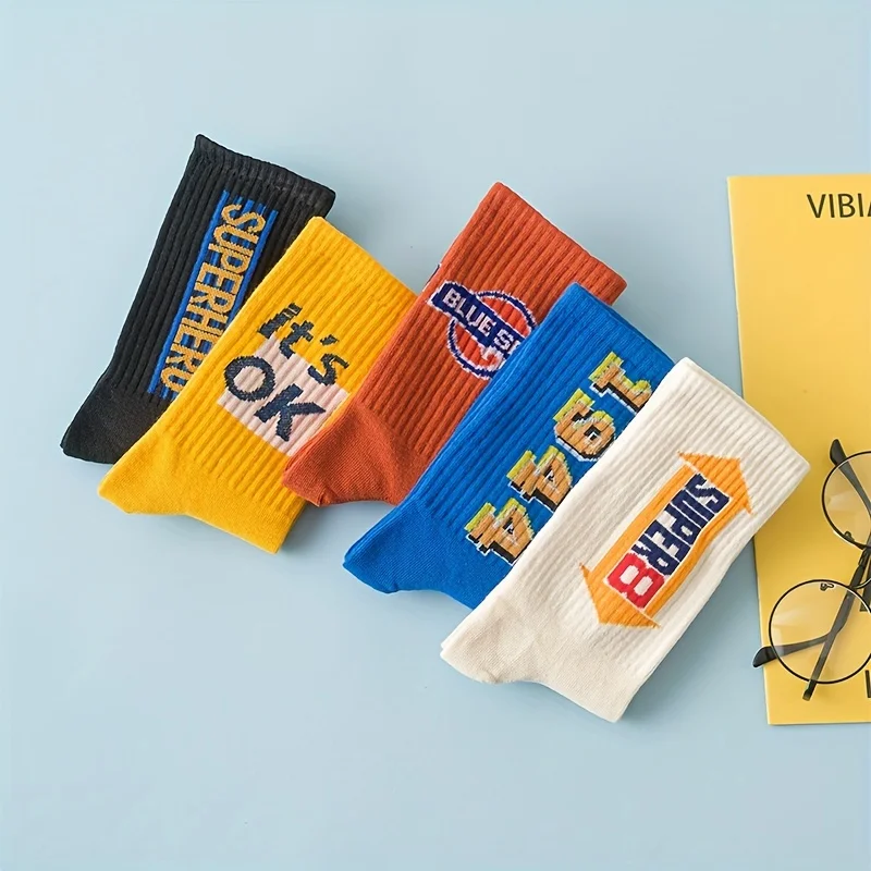 جوارب رجالية متوسطة الطول شخصية ، جوارب بأحرف رياض...
