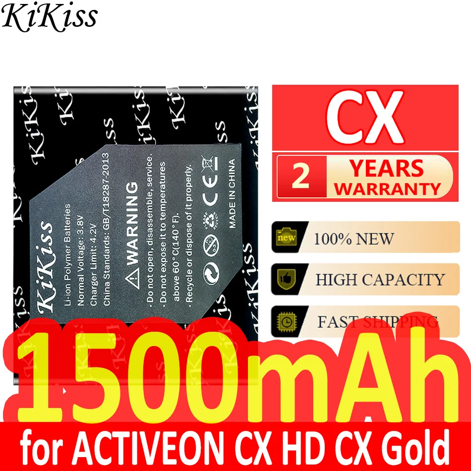 

1500mAh KiKiss Powerful Battery for ACTIVEON CX HD/Gold