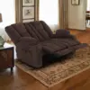 61.8" Power Loveseat Recliner with Heat and Vibration, Fabric Electric Reclining Loveseat, USB Charge Port 1