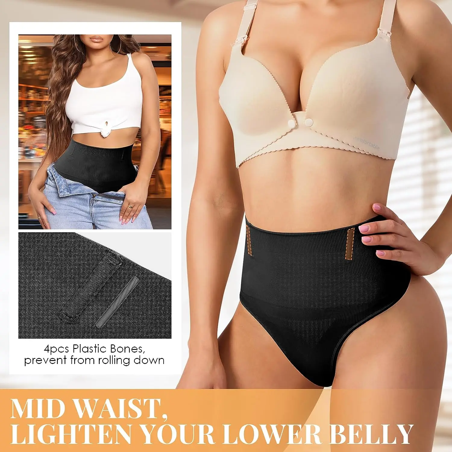 Prevent Rolling Down With High-Waisted Seamless Underwear: A