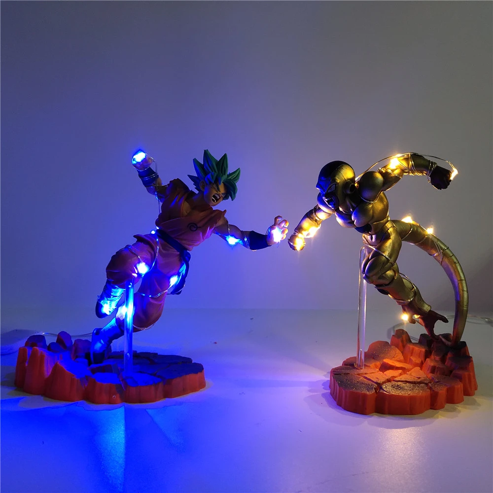 Figuras de acción de Dragon Ball Z, juguetes de PVC de Super Saiyan, Goku,  Dios VS, freezer dorado, 2 unids/set| | - AliExpress