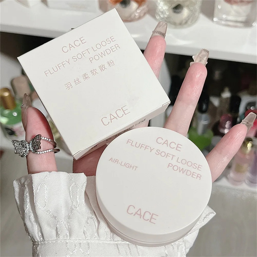 Powder Cake Natural White Ivory White Cace Beauty Products Finishing Powder Double Color Feather Silk Soft Facial Makeup Powder