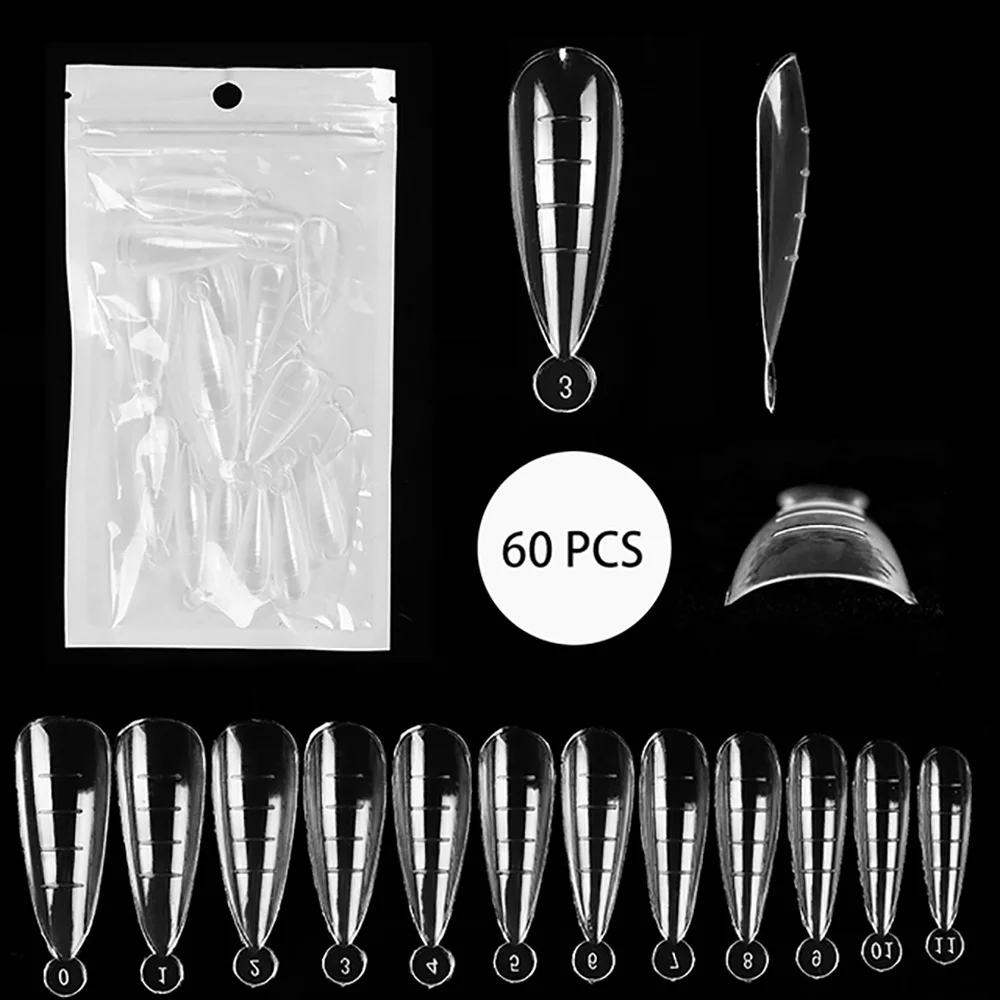 Extension False Nail Tips Full Cover Fake Nail UV Gel Polish Quick Building Mold Manicures Tool 60pcs fake nails fake nail forms nail tips false nail forms false nails false nail tips