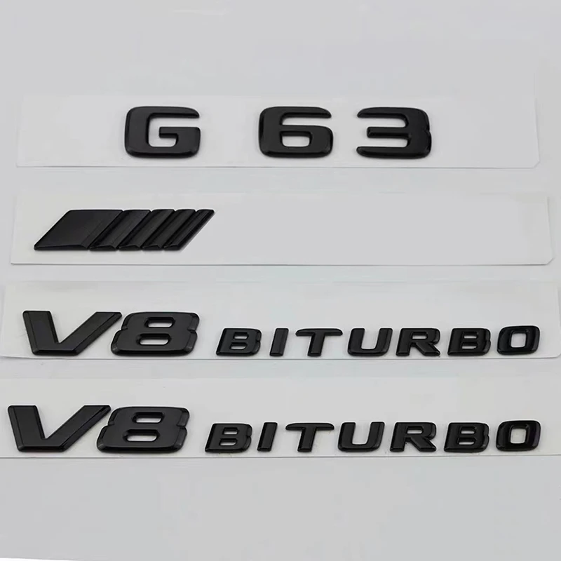 MAVURA Aufkleber LABEL-X V8 Biturbo Schriftzug 3D Emblem Chrom Logo, G63  S63 SL63 CL63 C63 CLS63 AMG Mercedes