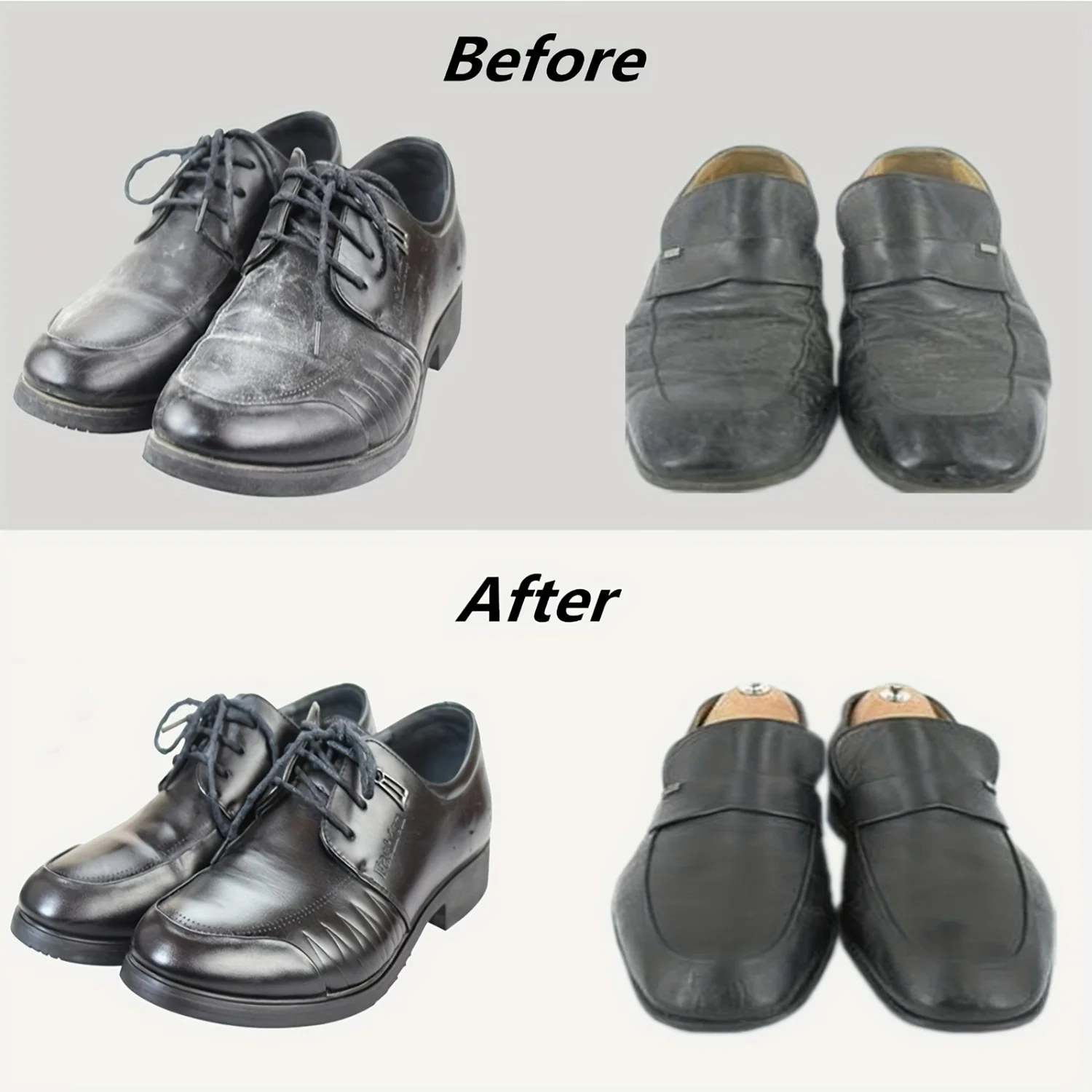 Travel Shoe Care Set Brush & Polishing Kit PU Leather Case