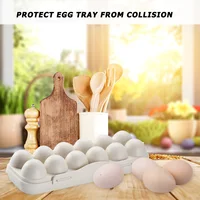 12 Grid Egg Holder Plastic Egg Protector Tray Portable Eggs Carrier Container Case for Refrigerator Camping Picnic Hiking Travel 2
