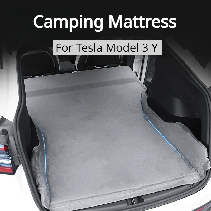 For Tesla Model 3 Model Y-Mattress Outdoor Camping High Quality Flocking Special Suede Fabric Cotton Car Travel Bed