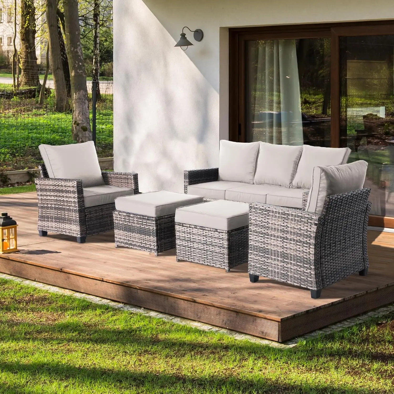 5-Piece Rattan Patio Set 2