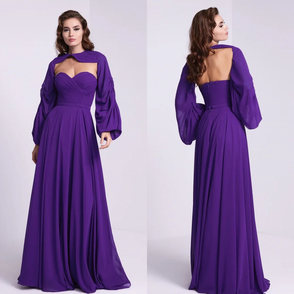 

Prom Dress Evening Saudi Arabia Chiffon Draped Pleat Ruched Engagement A-line Strapless Bespoke Occasion Gown Long Dresses