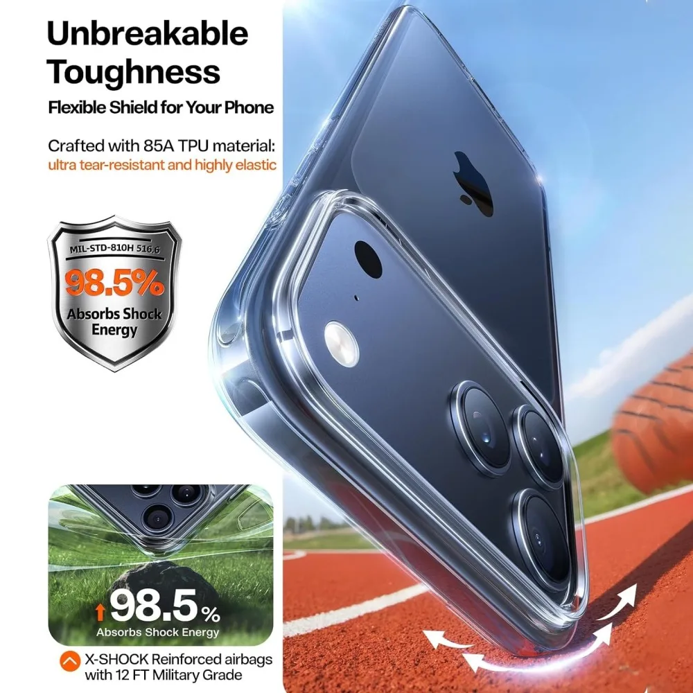 Ultra Slim Transparent Crystal Clear Anti-Yellowing Military-Grade Phone Case