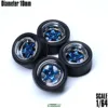 SpeedCG 1/64 ABS Wheels with Rubber Tire Type J Modified Parts Diameter 10mm For Model Car Racing Vehicle Toy Hotwheels Tomica 1