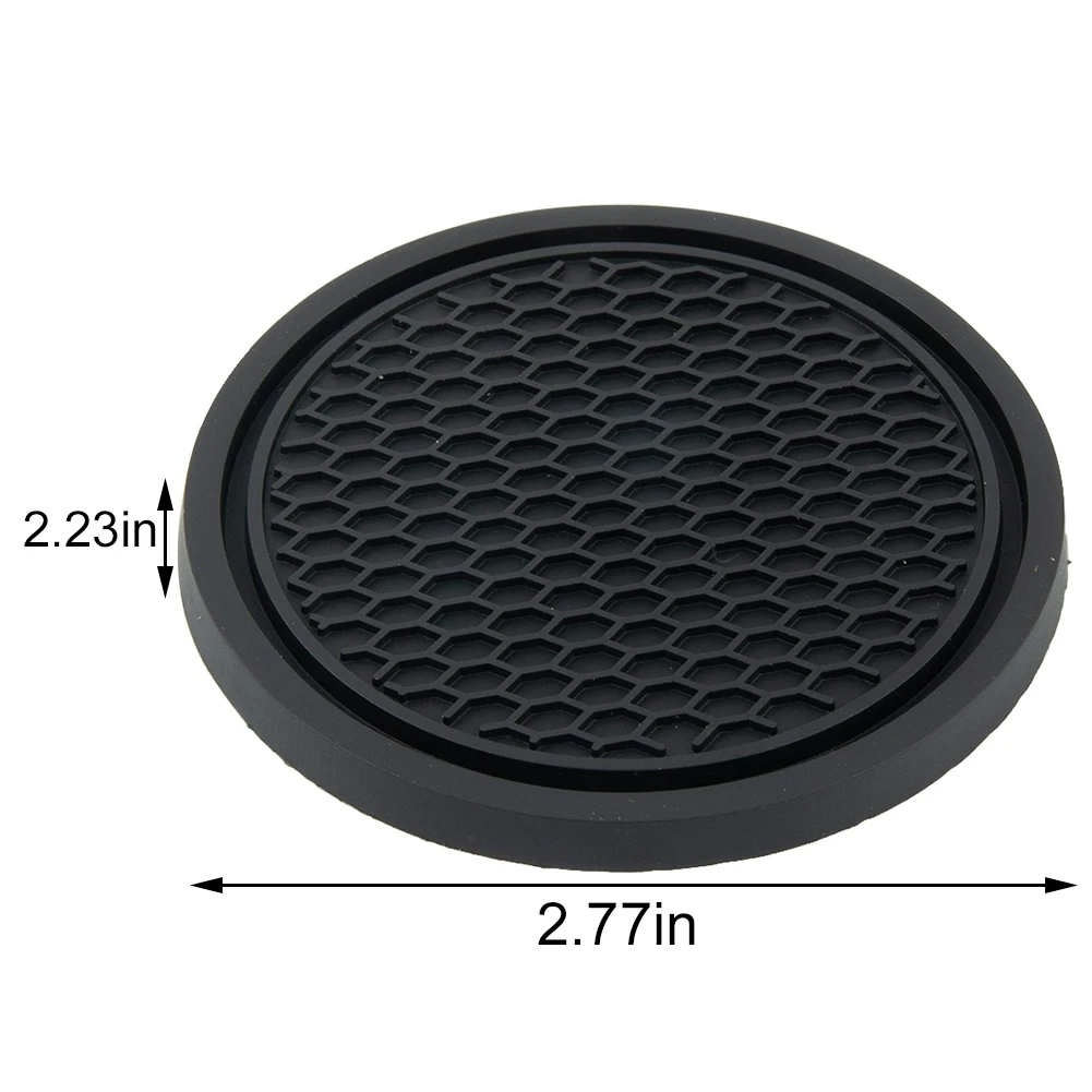 

High Quality Practical To Use Easy To Clean Car Coasters Universal 4pcs Black Car Accessories Fit For: Car/Home