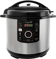 12 Quart Digital Pressure Cooker with 15 Preset Options and Glass Lid, Silver 1