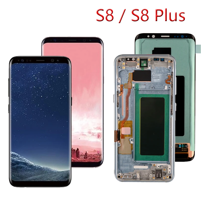 

Original S8 S8plus Display Screen for SAMSUNG Galaxy S8 Screen Replacement LCD Touch Digitizer Assembly G950F G955 with FRAME