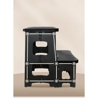 Folding 2 Step Thickened Plastic Step Stool Ladder Portable Heavy Duty Non Slip Household Kitchen Garage Car Wash Furniture 6