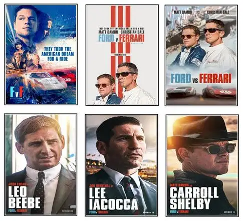 Ford V Ferrari Movie Print Art Canvas Poster Per Soggiorno Decor Home Wall Picture