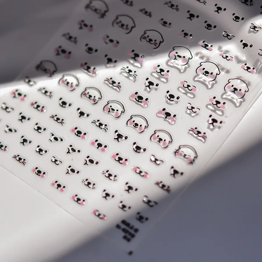 1pcs Cute Otter Expression Transparent Jelly Nail Art Stickers Lovely Kawaii Otter Nail Design Decorative Decal DIY Accessories 5