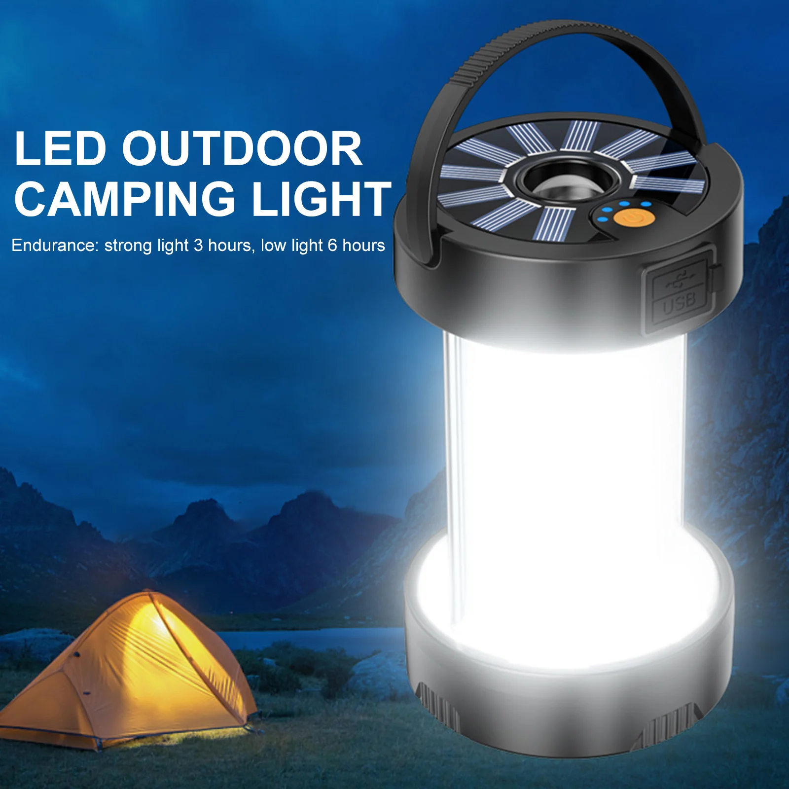 10000mah Camping Equipment Lantern Outdoor Solar Emergency Lights