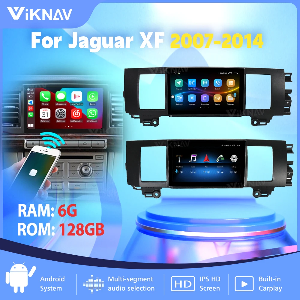 128G Android 11 Car Stereo Radio For Jaguar XF 2007 2014 Autoradio
