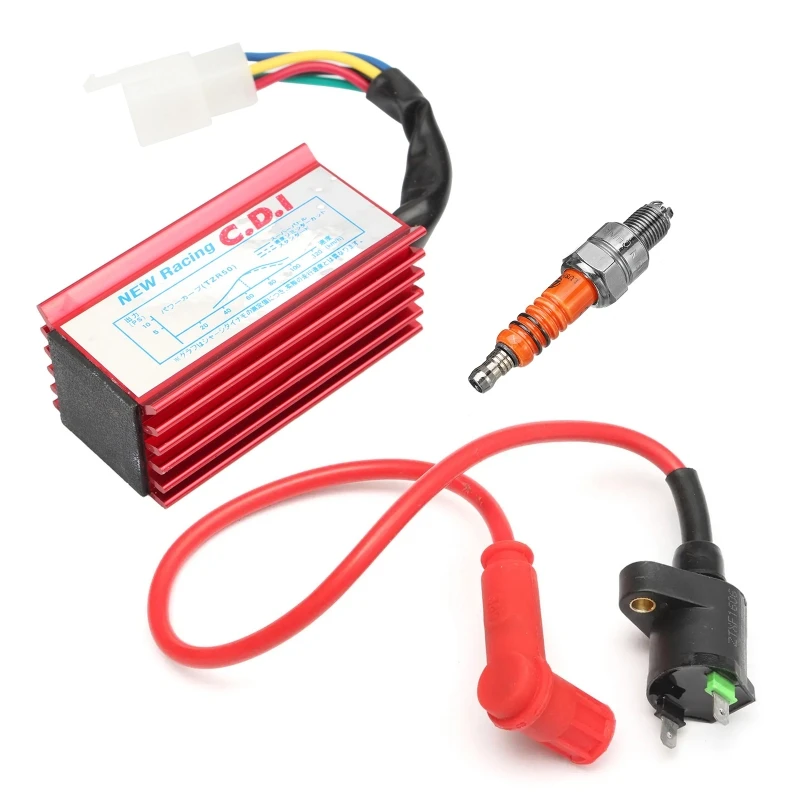 5 Pin Racing Ignition Coil Spark Plug CDI Motorcycle Ignition Coil Moped Ignition Coil Ignition CDI Box Motorcycle CDI Unit for 50cc-160cc ATV Go Kart Moped Quad Pit Dirt Bike N84F