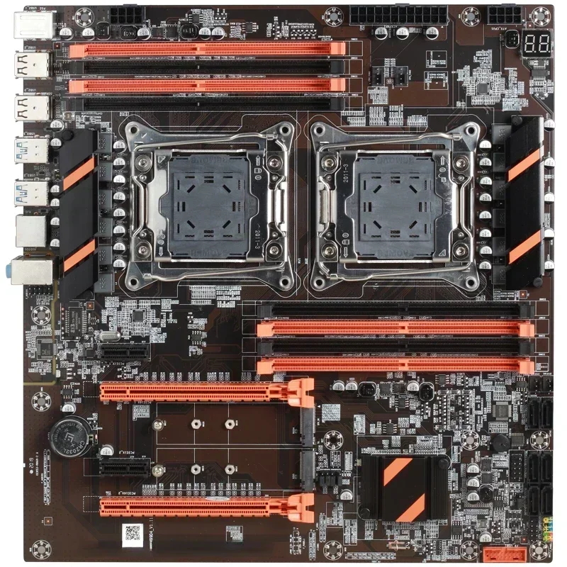 X99 Motherboard Dual CPU M.2 LGA 2011 V3 E-ATX USB3.0 SATA3 8 DIMM DDR4 Support Xeon Processor Slot 2011-3