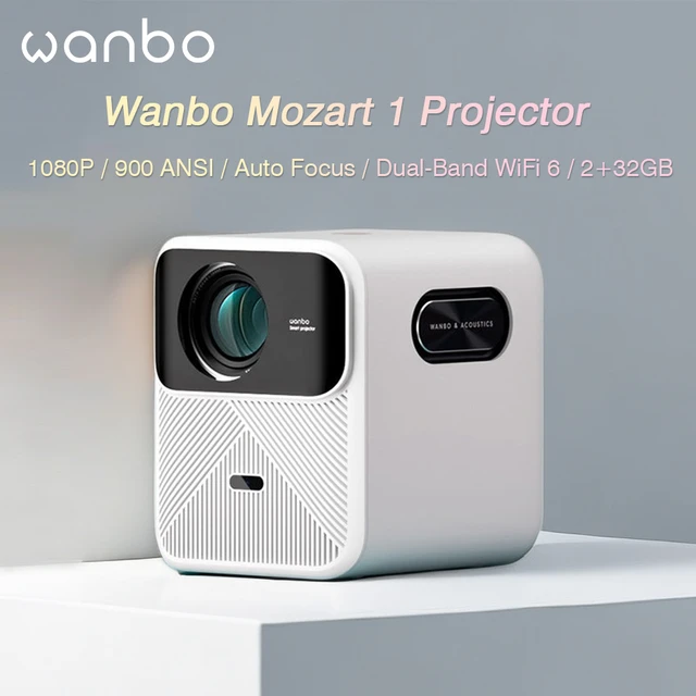 Wanbo Mozart 1 Beam Projector 2023 New 1080P Full HD 900 ANSI Lumen Android  Smart TV Home Cinema Car sootoki Stone LCD LED Beam Project