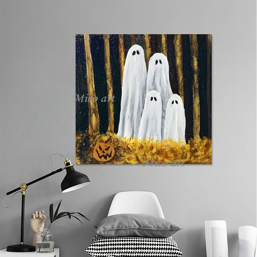 

Acrylic Picture Office Artwork Abstract Hallowmas Theme Decoration Unframed Wall Hanging Painting Hot Selling Art Canvas Drawing