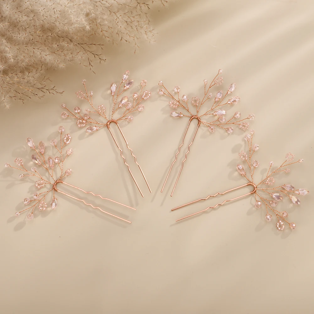 Hair accessories, bridal hair accessories, bridal jewelry set, wedding head jewelry, hairpins, crystal headwear, women, bridesmaids headpieces 4PCS