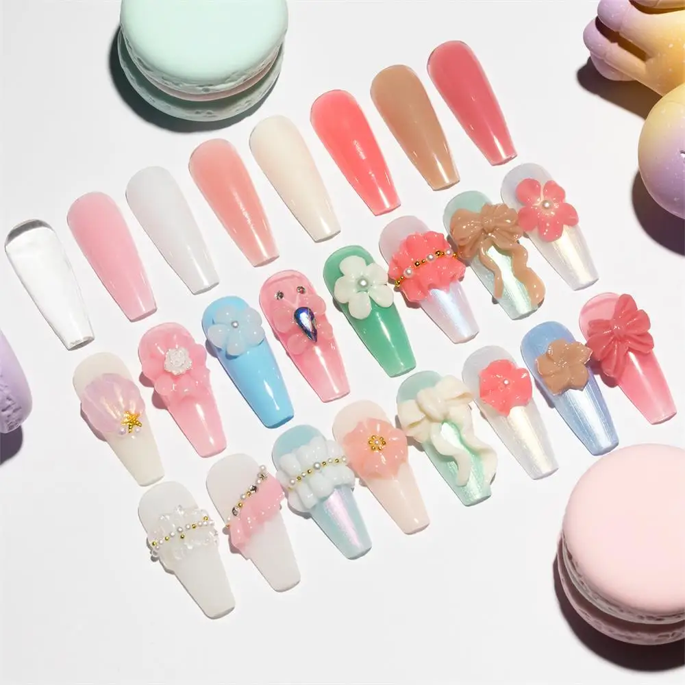 MIZHSE 15G Extension Nail Gel Non Stick Hand Solid Easy Stick Nail Patch Gel No Flowing Non Sticky Builder Gel Clear Nude Pink 6