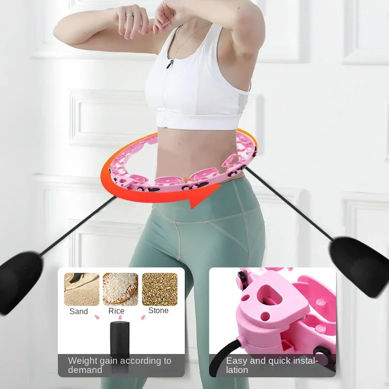 Adjustable Sports Hoops for Belly Thin Waist Exercise Removable Massage Hoops Fitness Equipment for Weight Loss at Home Gym