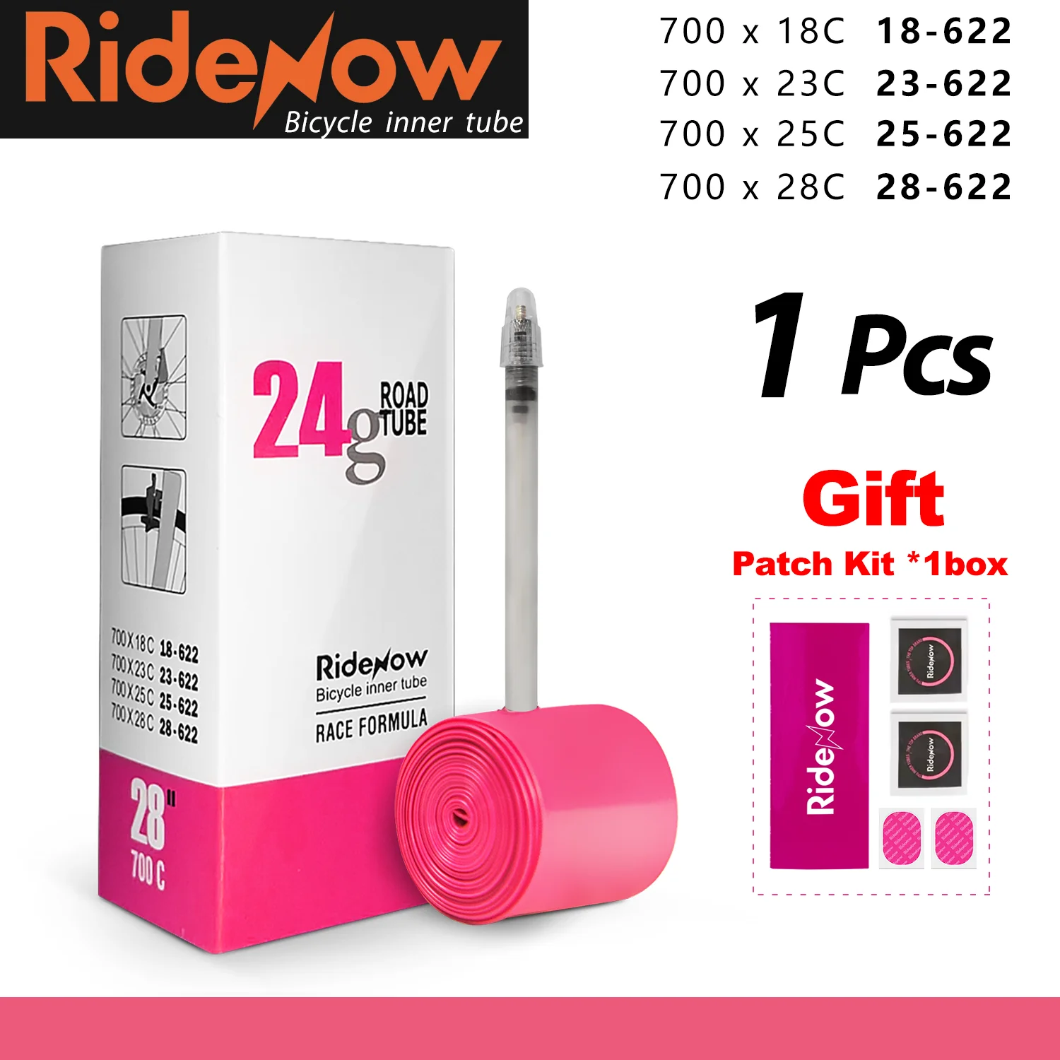 RideNow-Chambre à Air Ultralégère en TPU pour Vélo, 36g, 700c, 18/25/28/32, 45 65 85mm de