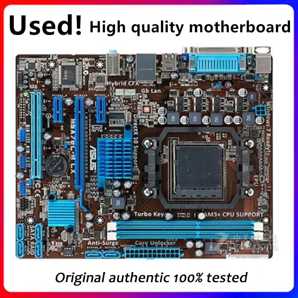 

For ASUS M5A78L-M LX Motherboard Socket AM3+ DDR3 For AMD 760G M5A97 970M FX Original Desktop Mainboard M5A78 Used Mainboard