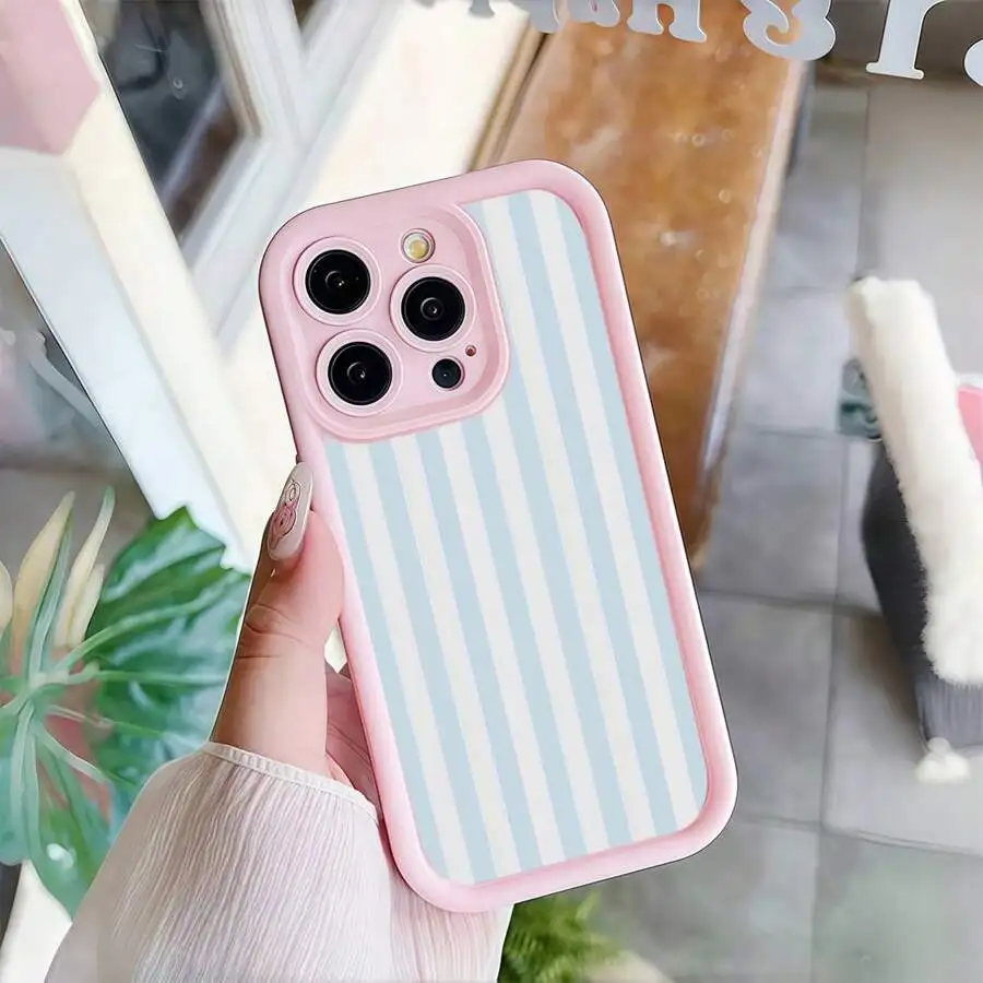 Blue Stripe Pattern Soft Silicone Phone Case