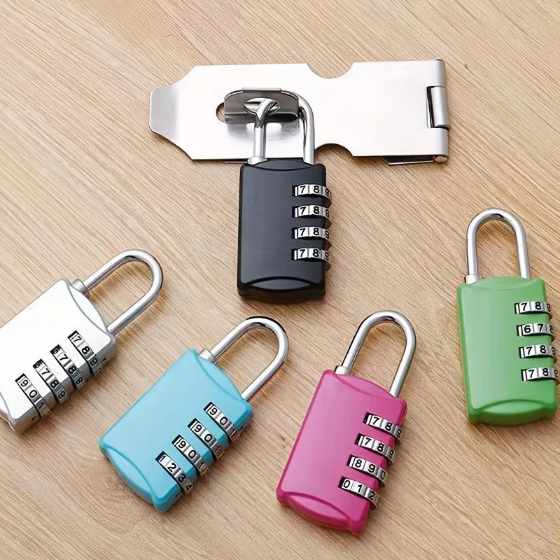 4-digit Password Lock Mini Gym Student Dormitory Cabinet Backpack Suitcase Drawer Zipper Hanging Lock Pink