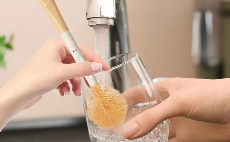 

3pcs Reusable Water Bottle Brush Set Silicone Bottle Brush Cleaner Durable Portable Safe Dishwasher Cleaning Tool Scrubber