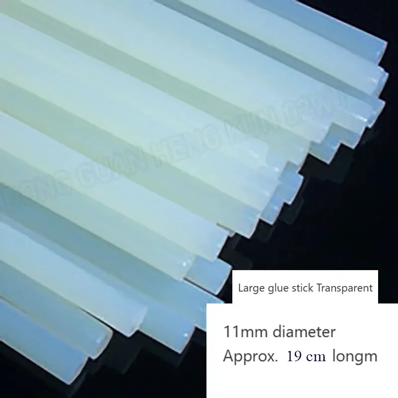 100개 핫멜트 글루 스틱 11mm 직경 약 19cm 길이 대형 글루 스틱 투명 고품질 대형 글루건에 적합