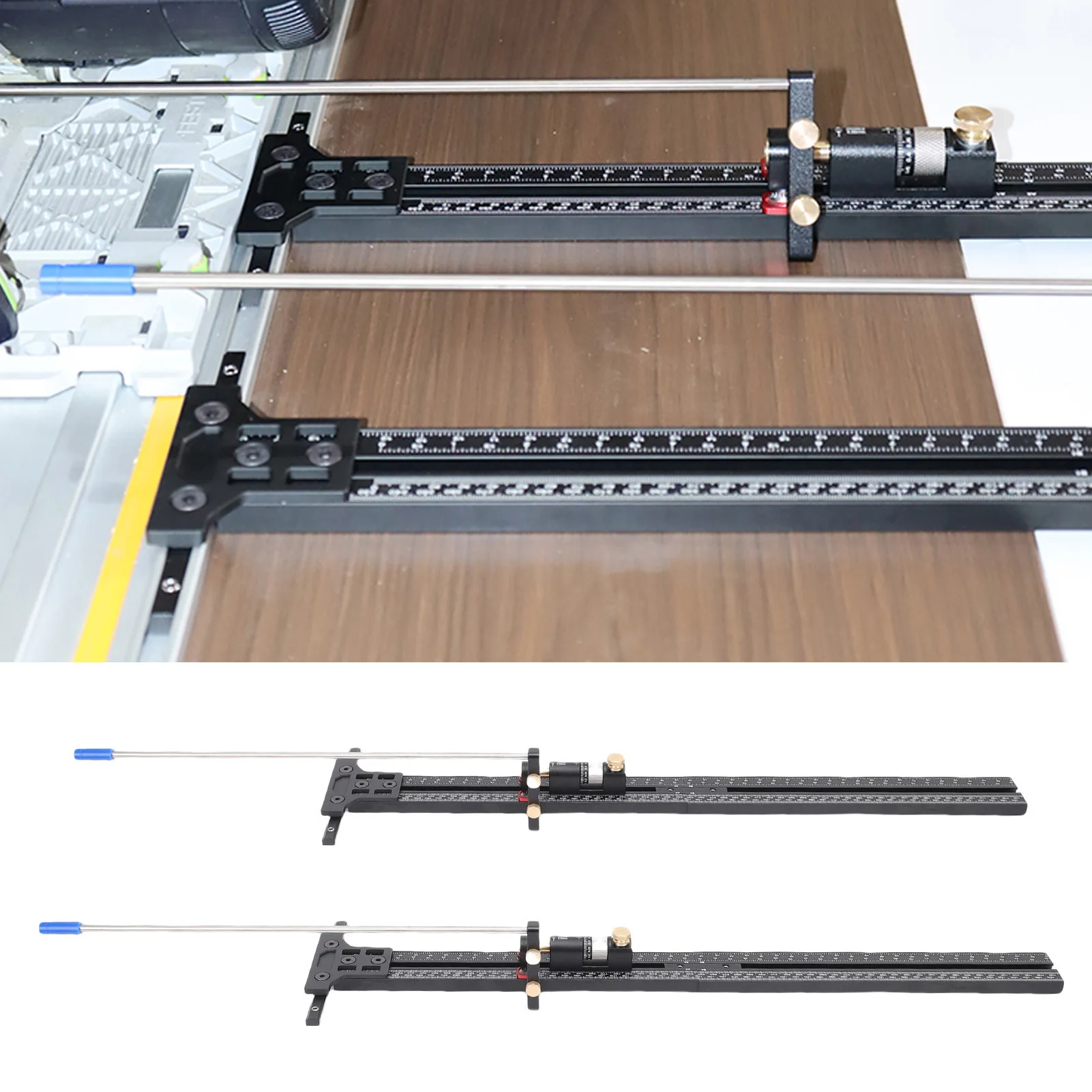 Circular Saw Track Set Adjustable Limiters and Rails Track Saw Parallel Rail  Kit Multifunctional Clear Scale for Planers