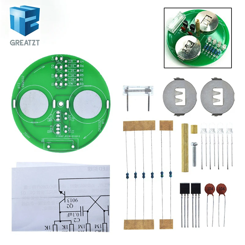 Diy Elektronik Kit LED Gyro DIY Schweißen Kit Rotierende Laterne Inline Komponenten Diy Elektronische Sodierung Projekt (Keine Batterie) – Detail 4