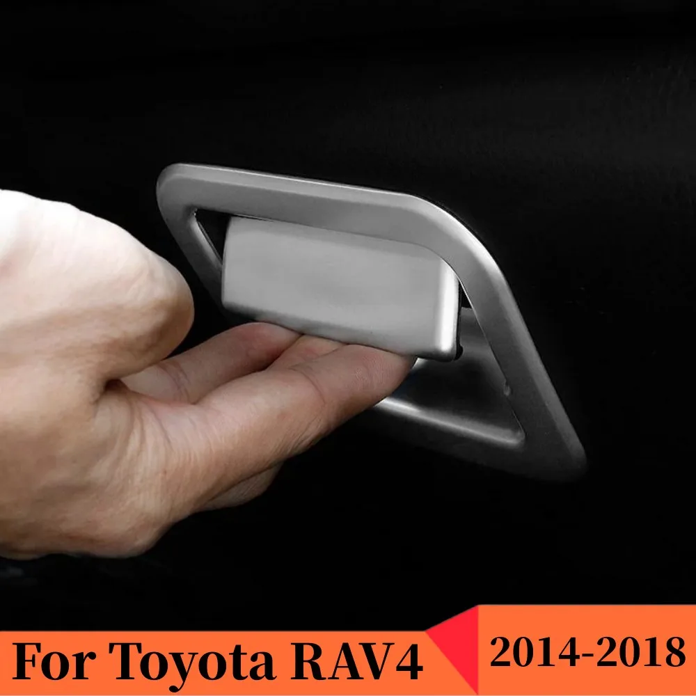 

For Toyota RAV4 RAV 4 2013 2014 2015 2016 2017 2018 Accessories ABS Plastic Matte color Car Control Storage Box Frame Cover Trim