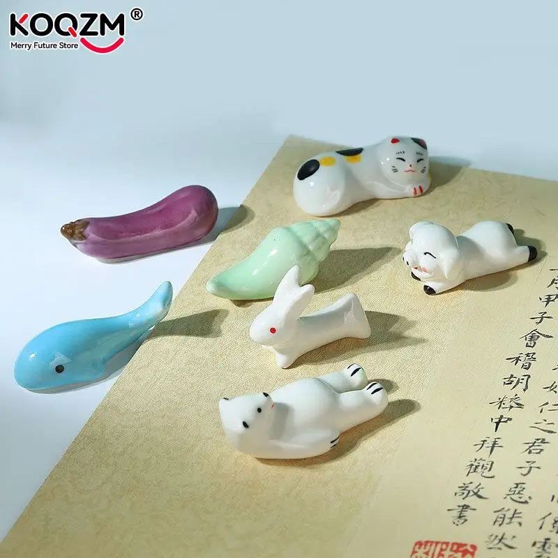 Color Palette Cute Animal Ceramic Paint Brush Pen Holder Palette