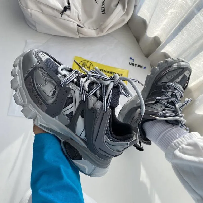 Sneakers Donna Track Trainers Designer Chunky Scarpe Sportive Piattaforma Moda Scarpe Da Corsa Grigio Bianco Casual Sneaker Uomo Donna