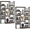 6-Tier Bookshelf 70.9 inch Tall Bookcase 2 Pack, Vintage Industrial 12-Shelf Display Shelves Book Storage Organizer 1