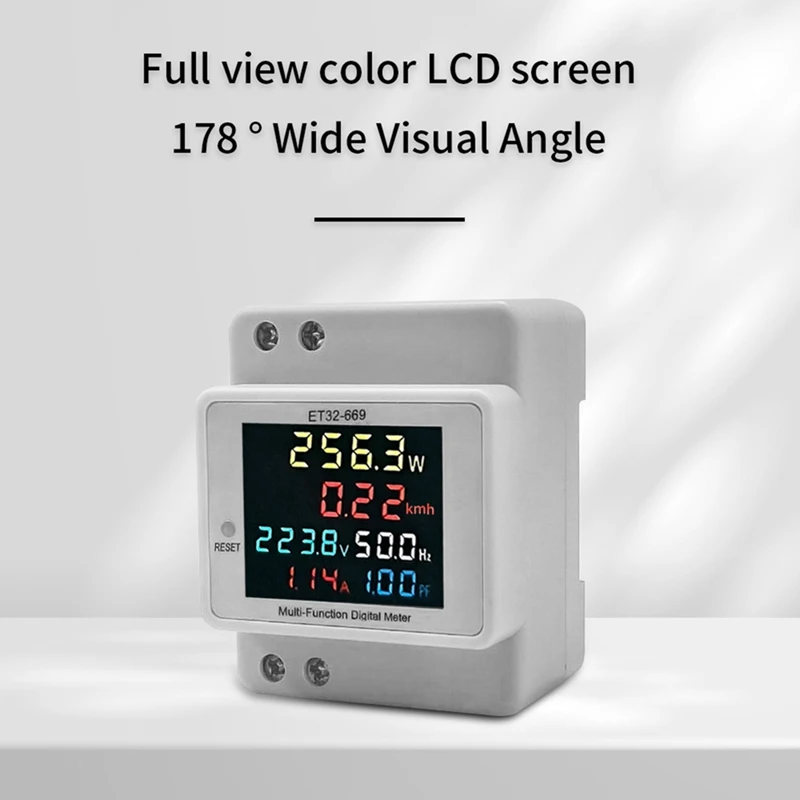 Intelligent Electricity Meter 220V Voltage Current Power Frequency Factor Meter Rail Type Meters