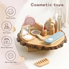 Wooden Toy Girls Makeup Set Pretend Play Kid Make Up Beautiful Hairdressing Simulation For Girl Children Dressing Cosmetic Gifts 4