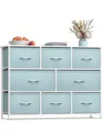 Sorbus Dresser with 8 Drawers - Chest Organizer Unit with Steel Frame Wood Top and Handle Fabric Bins for Clothes - Wide 1