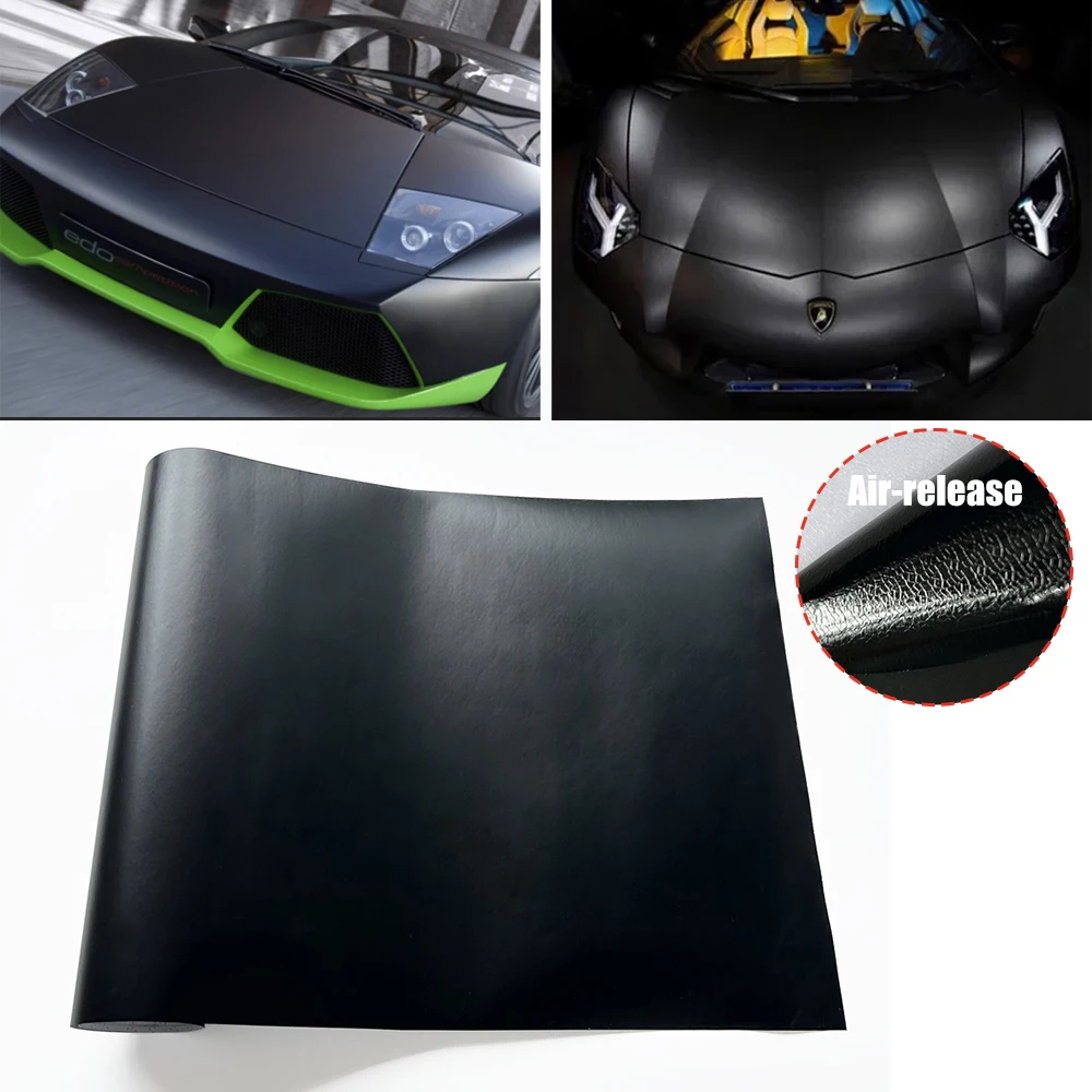 Car Matte Vinyl Film Stickers Black Self-adhesion Tape Auto Body Styling Wrap Film Universal DIY Auto Motorcycle Decor Decals