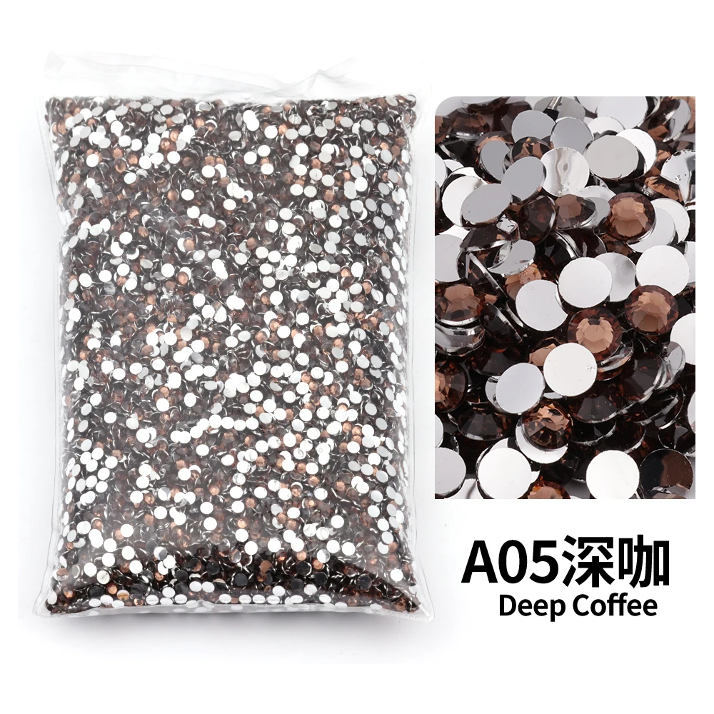 Variety Pack of Small Resin Rhinestones for Nail Art and DIY Crafts - Bulk Wholesale Flat Back Crystals