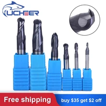 

UCHEER 1pc HRC45 2 Blade Ball Nose End Mill 8/10/12/16/20mm Tungsten Carbide Cutter CNC Machine Tools