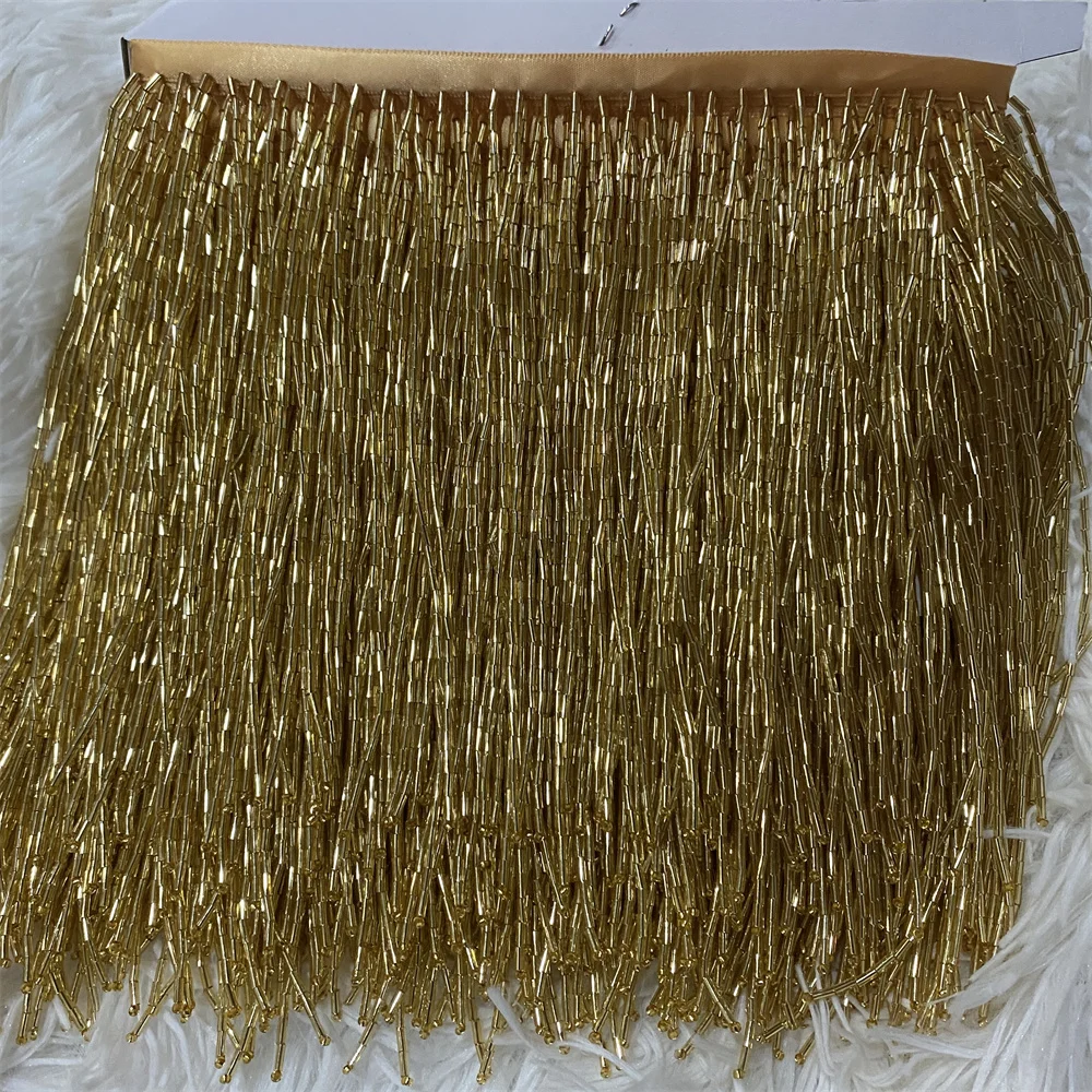 5 Iarde di Frange con Perline Colorate da 15 cm per Costumi, Lampade e Decorazioni Artigianali