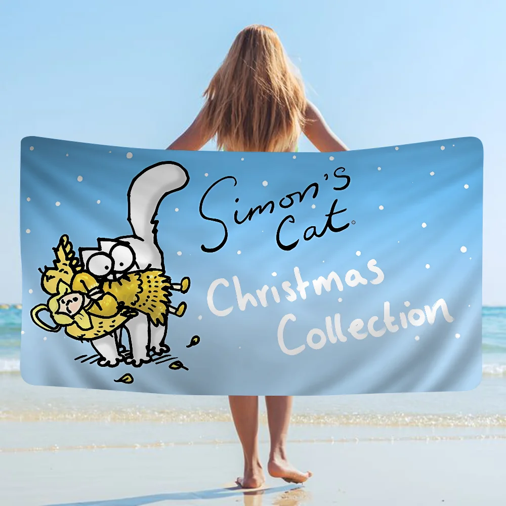 S-Simons C-Cat Big Microfiber Beach Towels Quick Dry Towel Sand Beach Towels Pool Towel For Travel Swim Pool Yoga 3